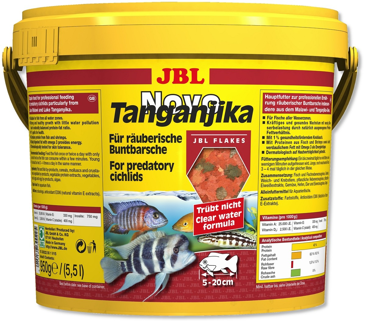 JBL Novo Tanganjika Flocons pour Cichlidés Tanganyika et Malawi