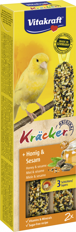 VITAKRAFT Kräcker Golosinas para canarios - 2 barritas de varios sabores