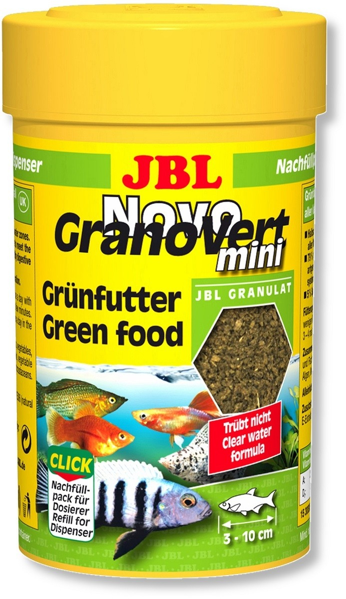 JBL NovoGranoVert Mini Granuli per piccoli pesci d'acquario erbivori