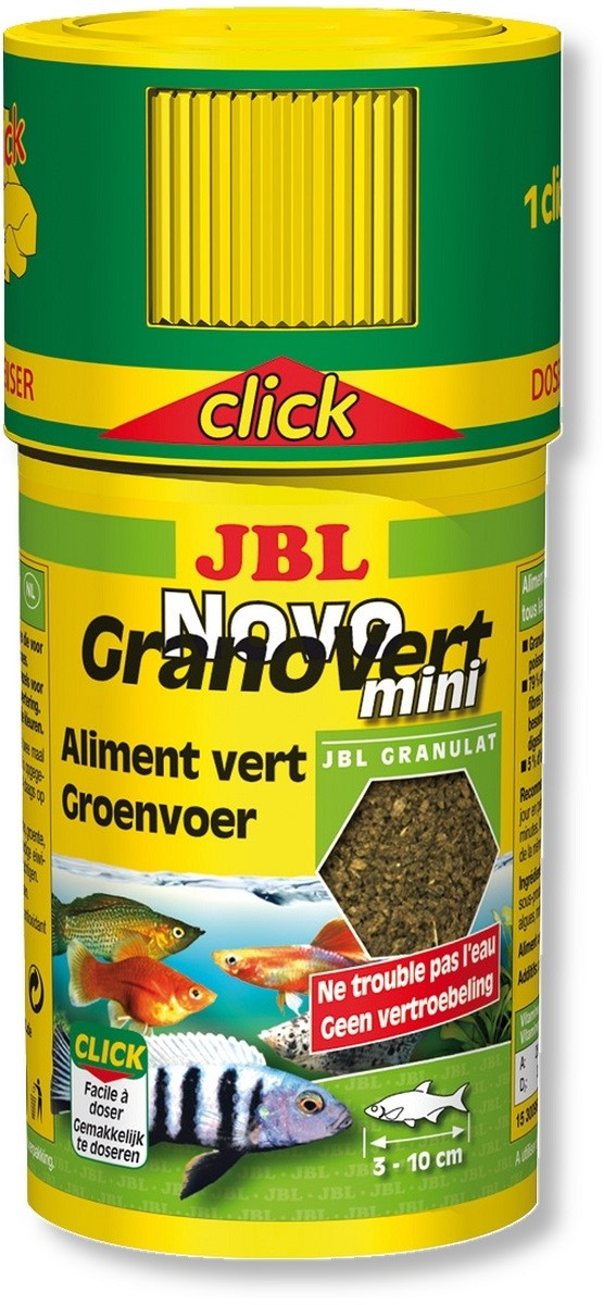 JBL NovoGranoVert Mini Granulés pour petits poissons d'aquarium herbivores