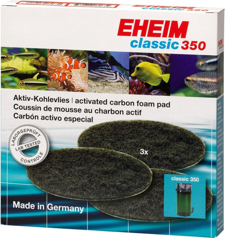 Mousses filtrantes x3 au charbon actif pour filtre Eheim Classic 2215