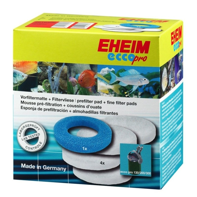 Set Filtermatte/Filtervliese für Aquarum-Filter EHEIM Ecco Pro 2032, 2034, 2036 - 1 blaues + 4 weisse