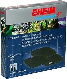 Spugna al carbone attivo x3 per filtro professionale Eheim 3 ° 2076 e 2078