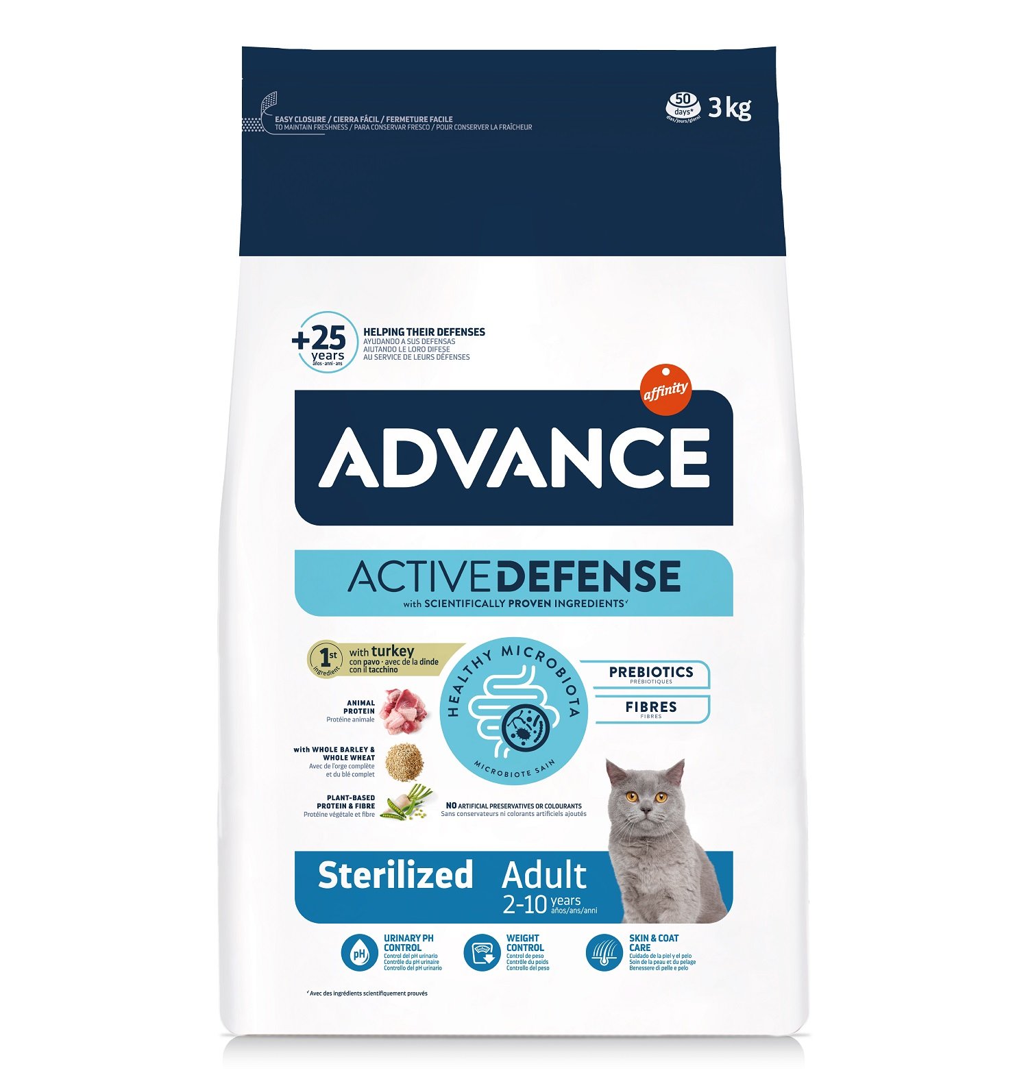 ADVANCE Sterilized Adult Truthahn & Gerste für Kastrierte Erwachsene Katzen