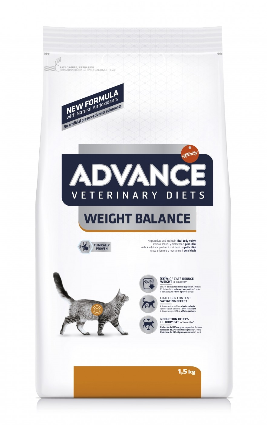 Advance Veterinary Diets Weight Balance - Ração seca para gatos com excesso de peso