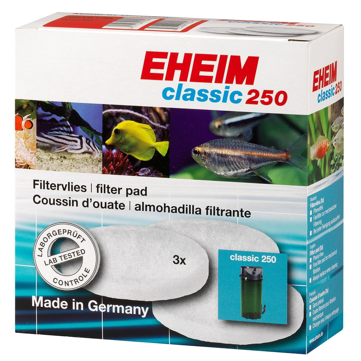 Almofadas de ouate filtrante x3 para filtro de aquário Eheim Classic 2213