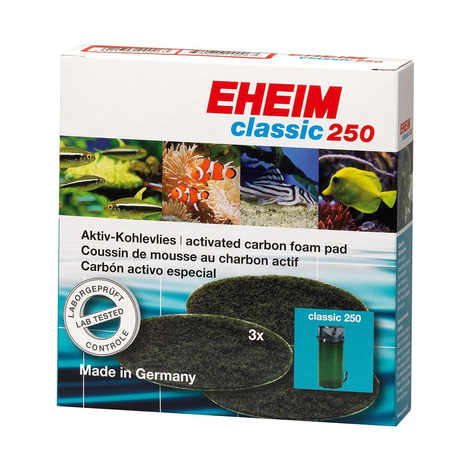 3x Aktivkohle-Filtermatten für Aquarium-Filter von EHEIM Classic 2213