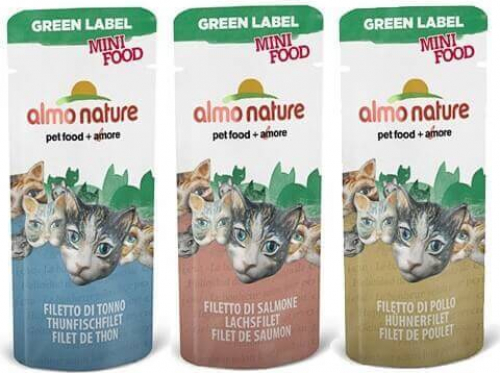 Snack Individuali Almo Nature Green Label Mini Food 3 gr per gatti