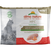 Pack van 6 zakjes natvoer ALMO NATURE HFC Classic voor volwassen katten - 3 smaken naar keuze