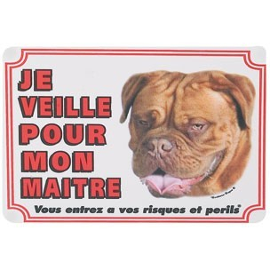 Placa de sinalização de cão Bordeaux Dog 