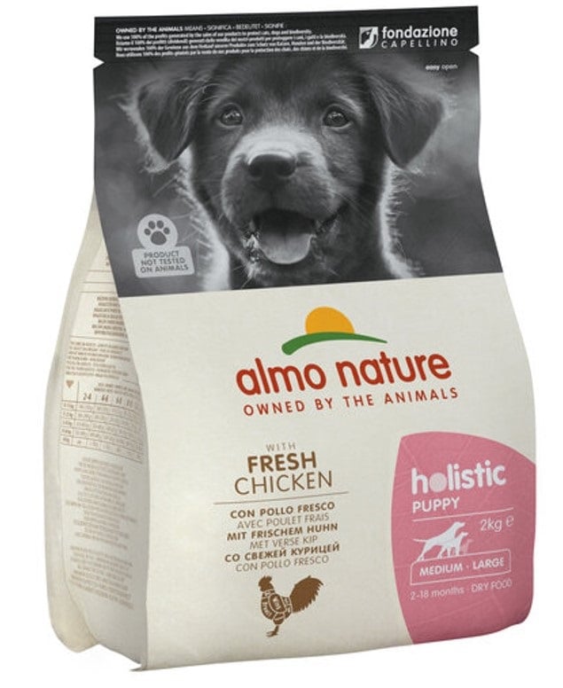 ALMO NATURE Holistic Medium Puppy - Piensos con pollo fresco para cachorros de tamaño mediano