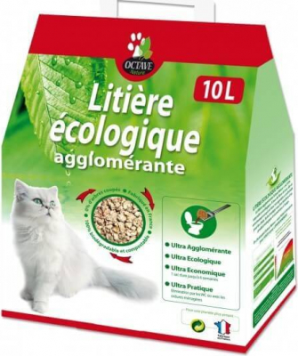 Litière chat végétale agglomérante 100% naturelle et écologique - Octave Nature