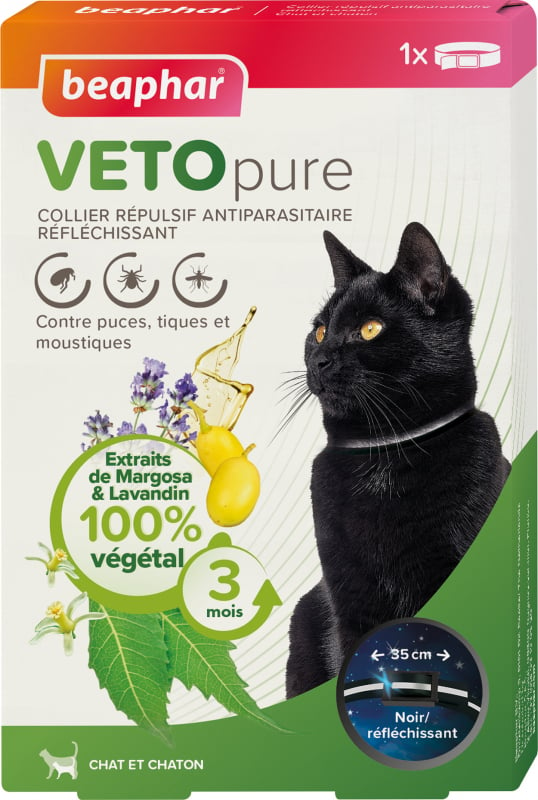 Collar insecticida reflectante para gato y gatito - sistema antiestrangulamiento 