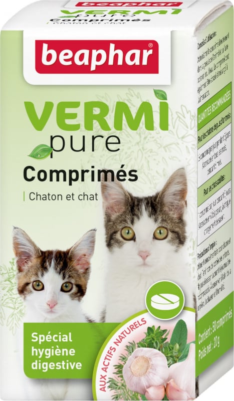 VERMIpure antiparasitario interno natural para gatos - comprimidos