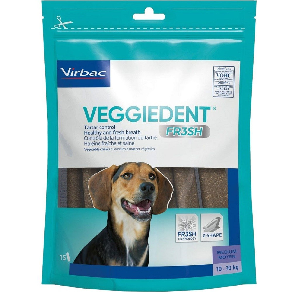 VIRBAC VeggieDent Fresh Tiras dentais para cão
