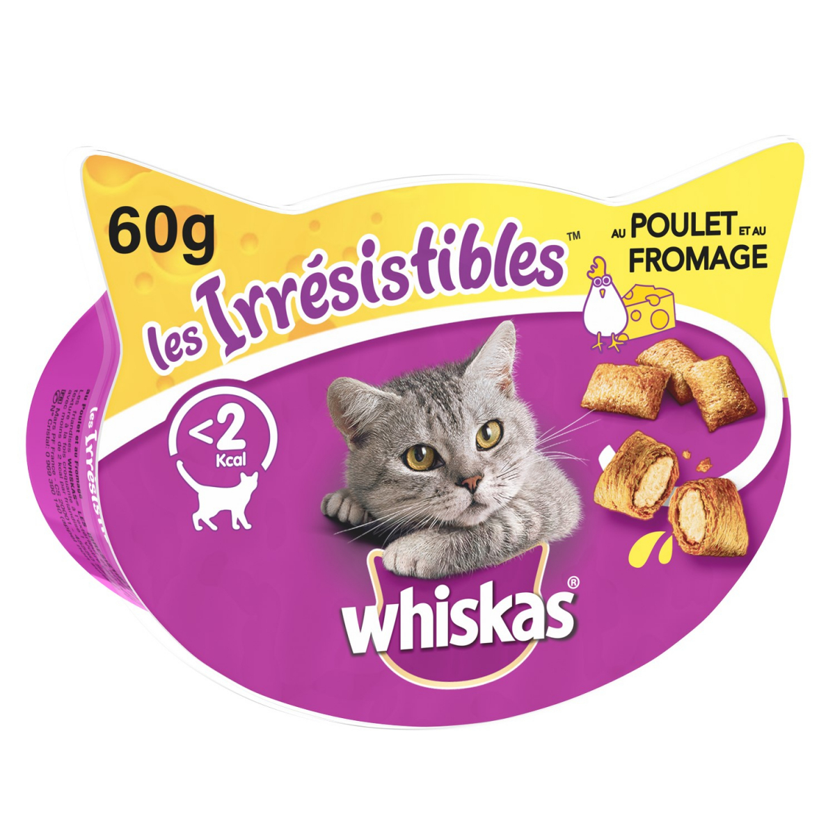 Friandises Les Irrésistibles de Whiskas au Poulet & Fromage pour chats adultes