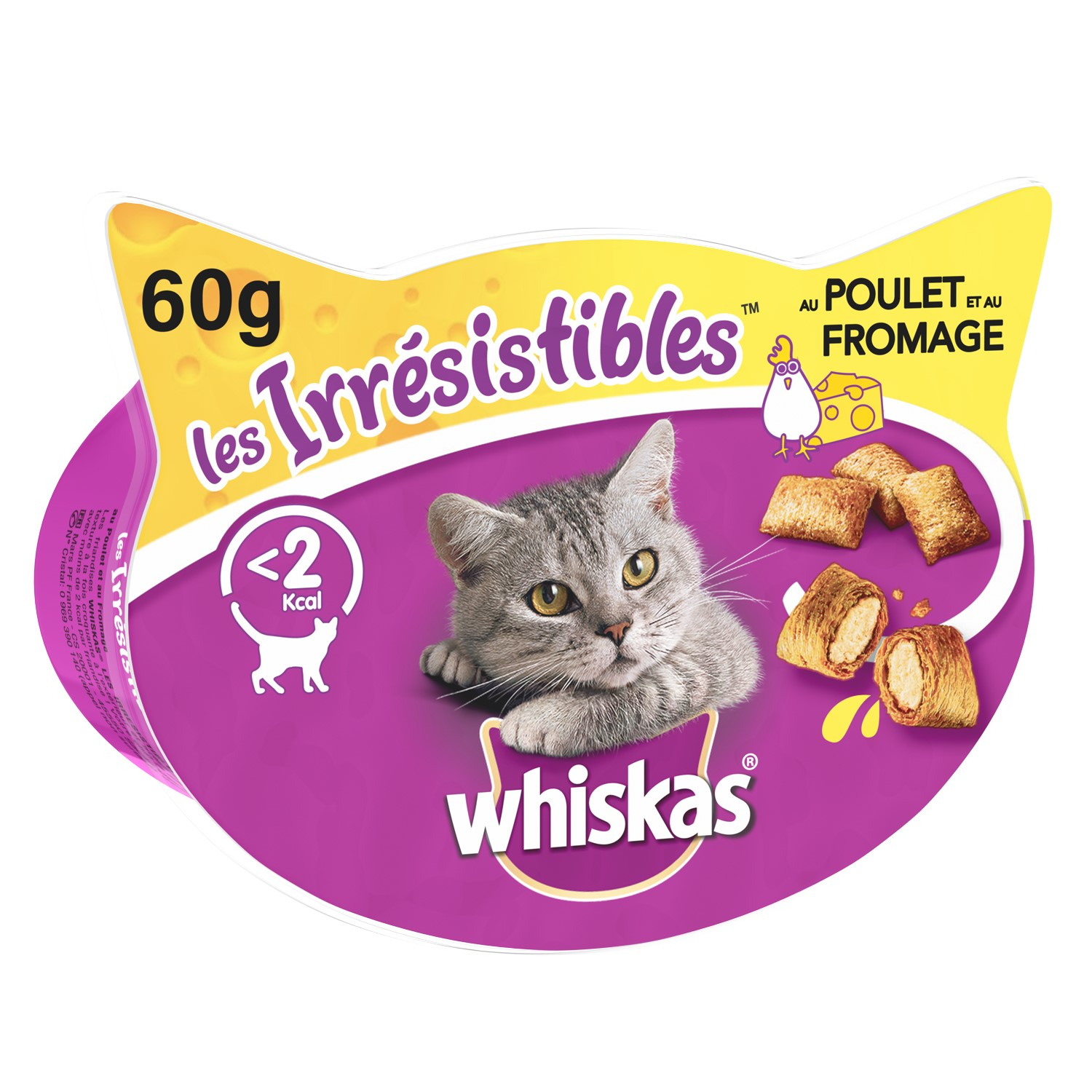 Les irresistibles de Whiskas - Golosinas para gatos adultos con Pollo y Queso