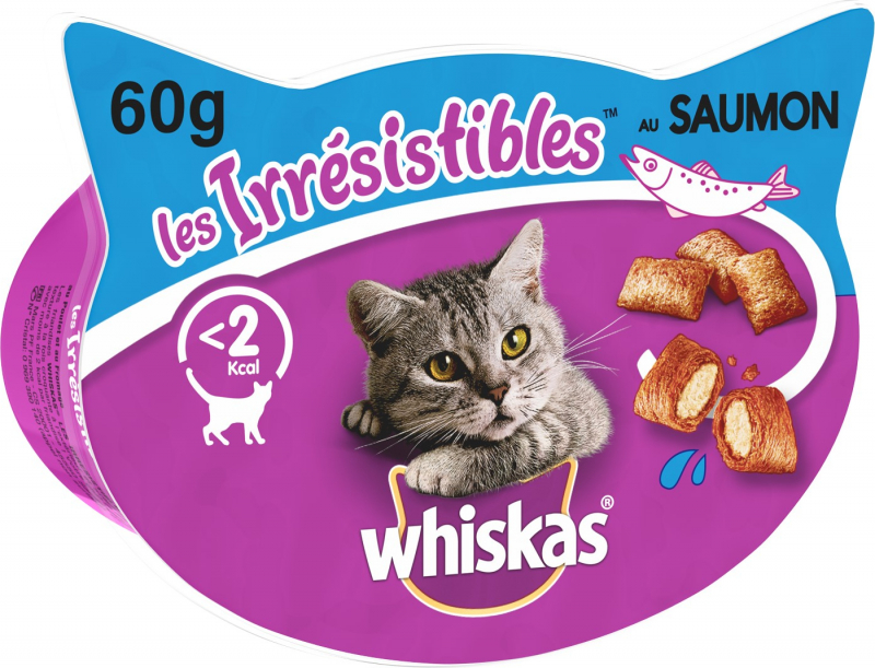 Guloseimas Les Irrésistibles de Whiskas com Salmão para gatos adultos