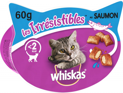 Friandises Les Irrésistibles de Whiskas au Saumon pour chats adultes