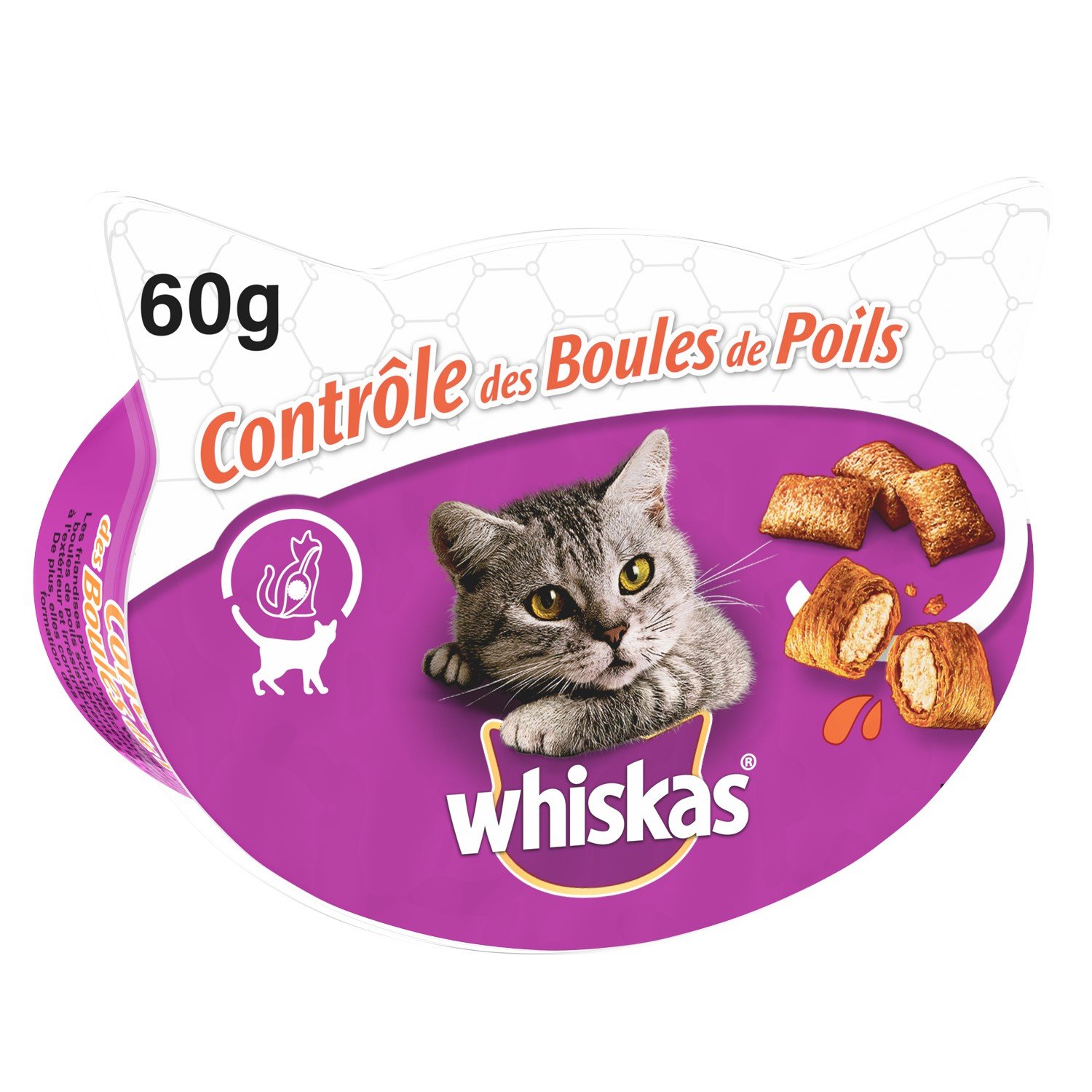 Golosinas WHISKAS Control bolas de pelo para gatos