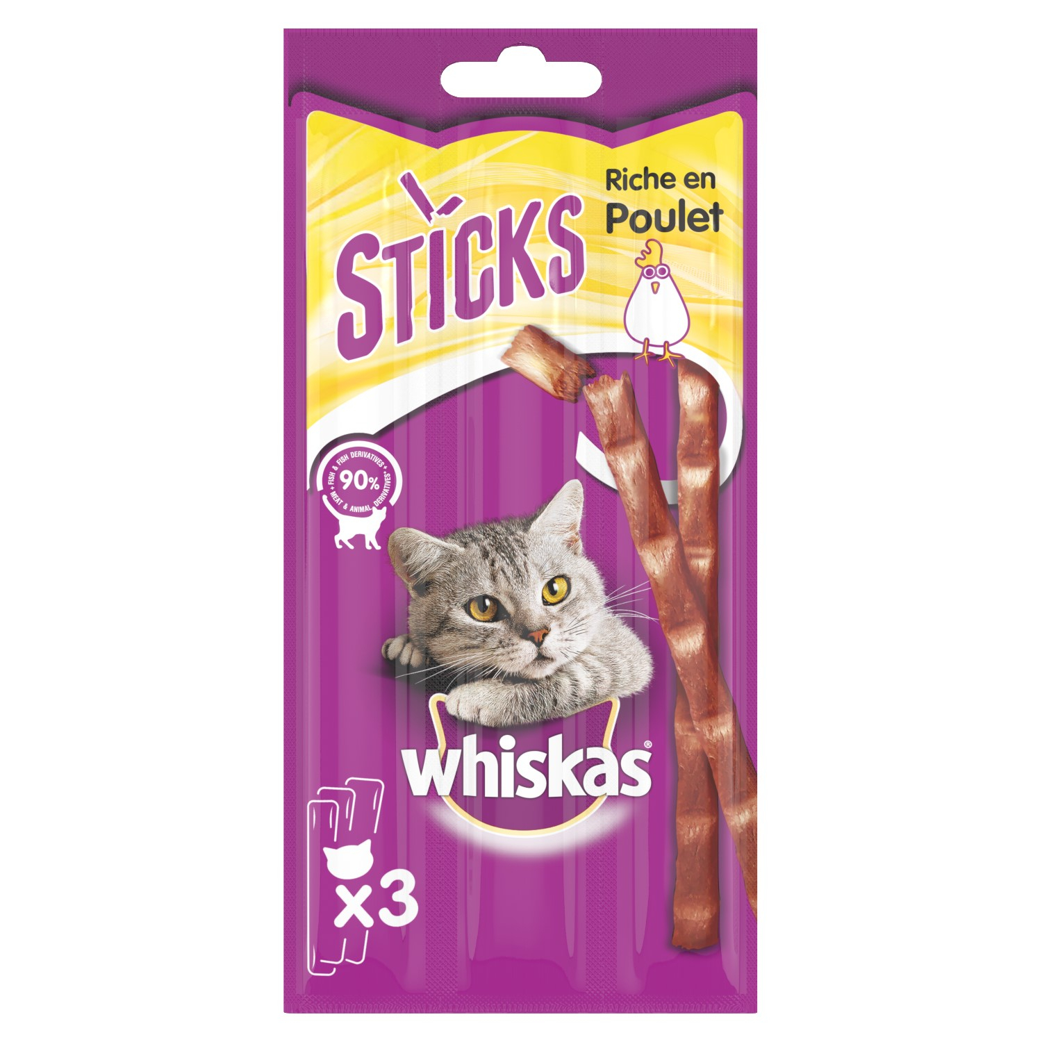 Friandises Whiskas Sticks pour chat adulte - 2 saveurs au choix