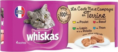 Pack De 4 Patees Whiskas La Carte Du Marche En Gelee Whiskas Pour Chat