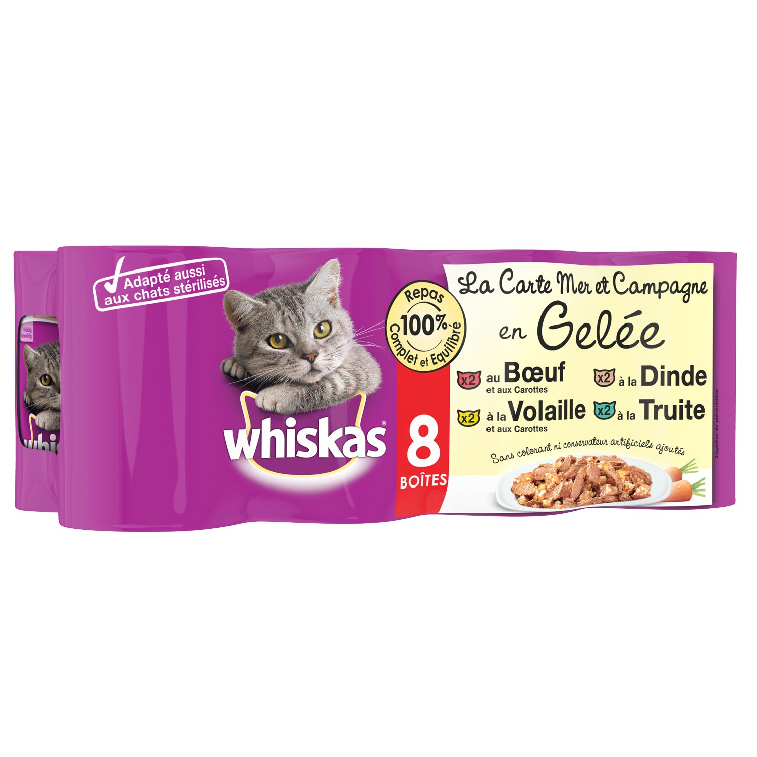 Whiskas Fisch und Fleisch in Gelee für Katzen - 4 Geschmacksrichtungen