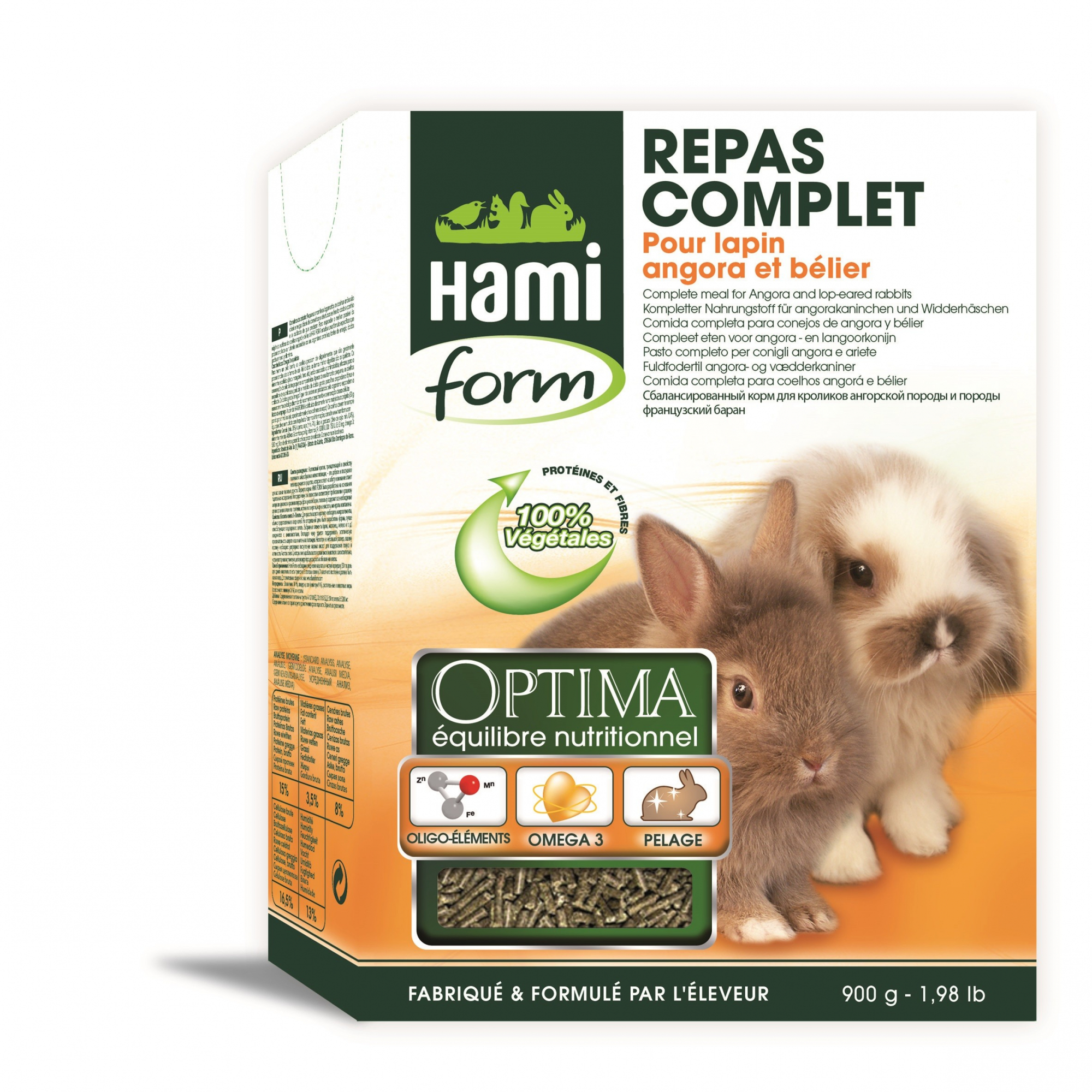 Hami Form Optima compleetvoer voor agora en langharige konijnen 900 g