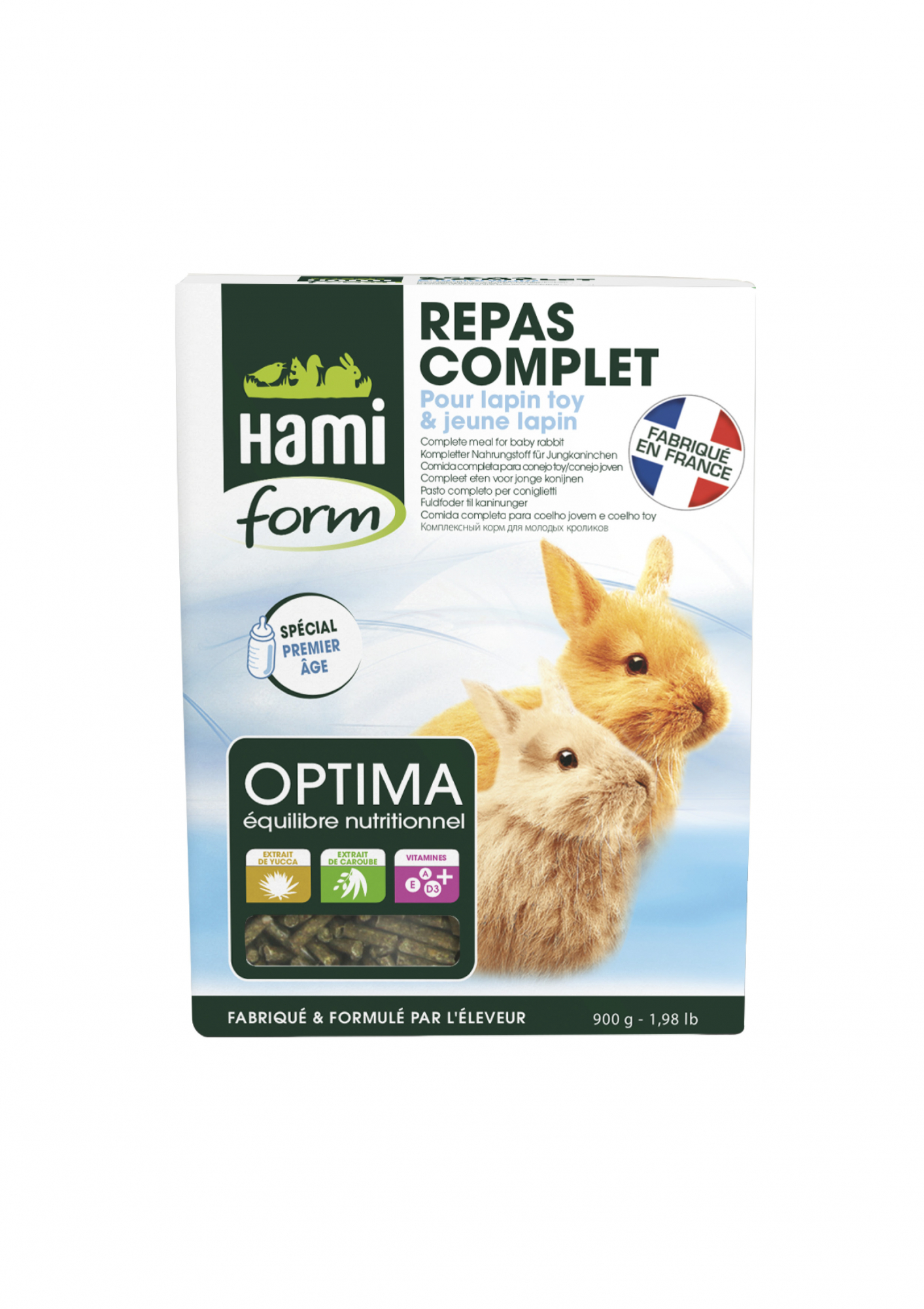 Hamiform Optima compleet voer voor jonge konijnen