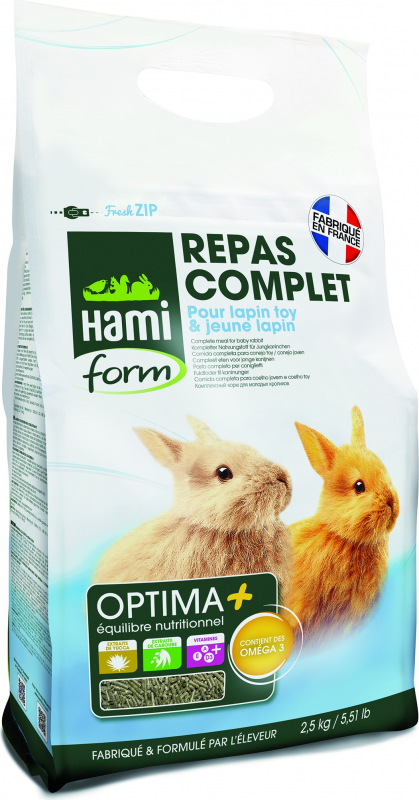 Hamiform Optima + repas complet lapin toy et jeune lapin