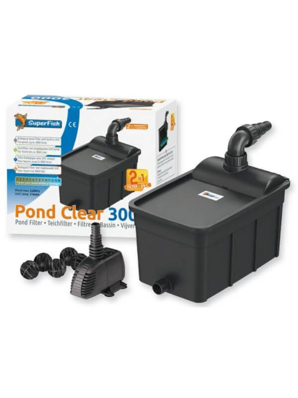 Top Clear kit 10000- filtre + UV + pompepour bassin - Superfish - 2900 L/H  - 10000 L/H Aquadistri