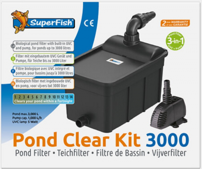 compleet kit vijverfilter pond clear 3000 uv pomp