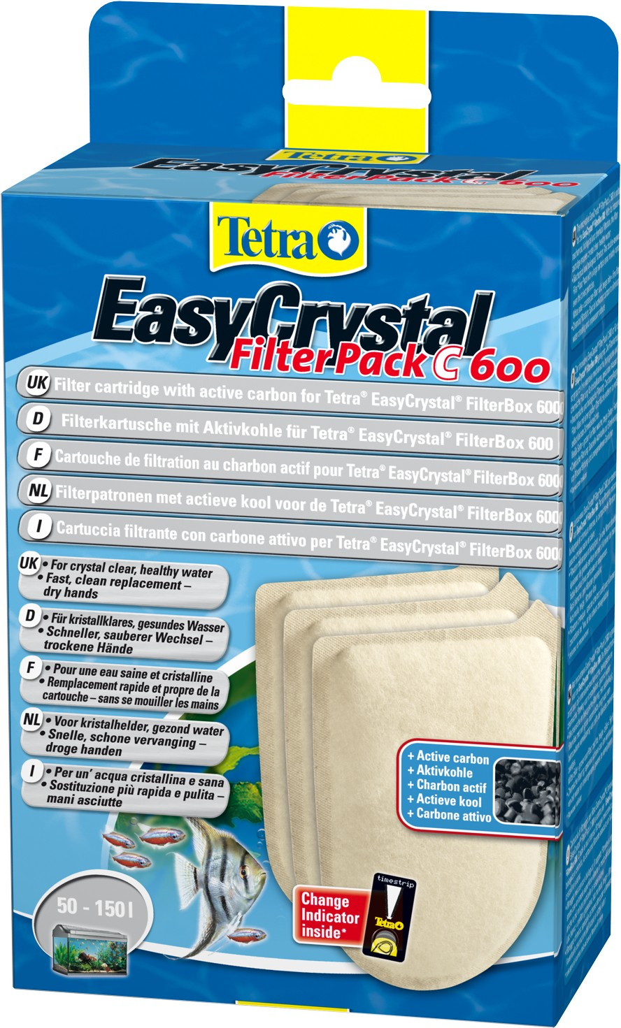 Cartucho de filtração com carvão ativo Tetra EasyCrystal filterpack C 600
