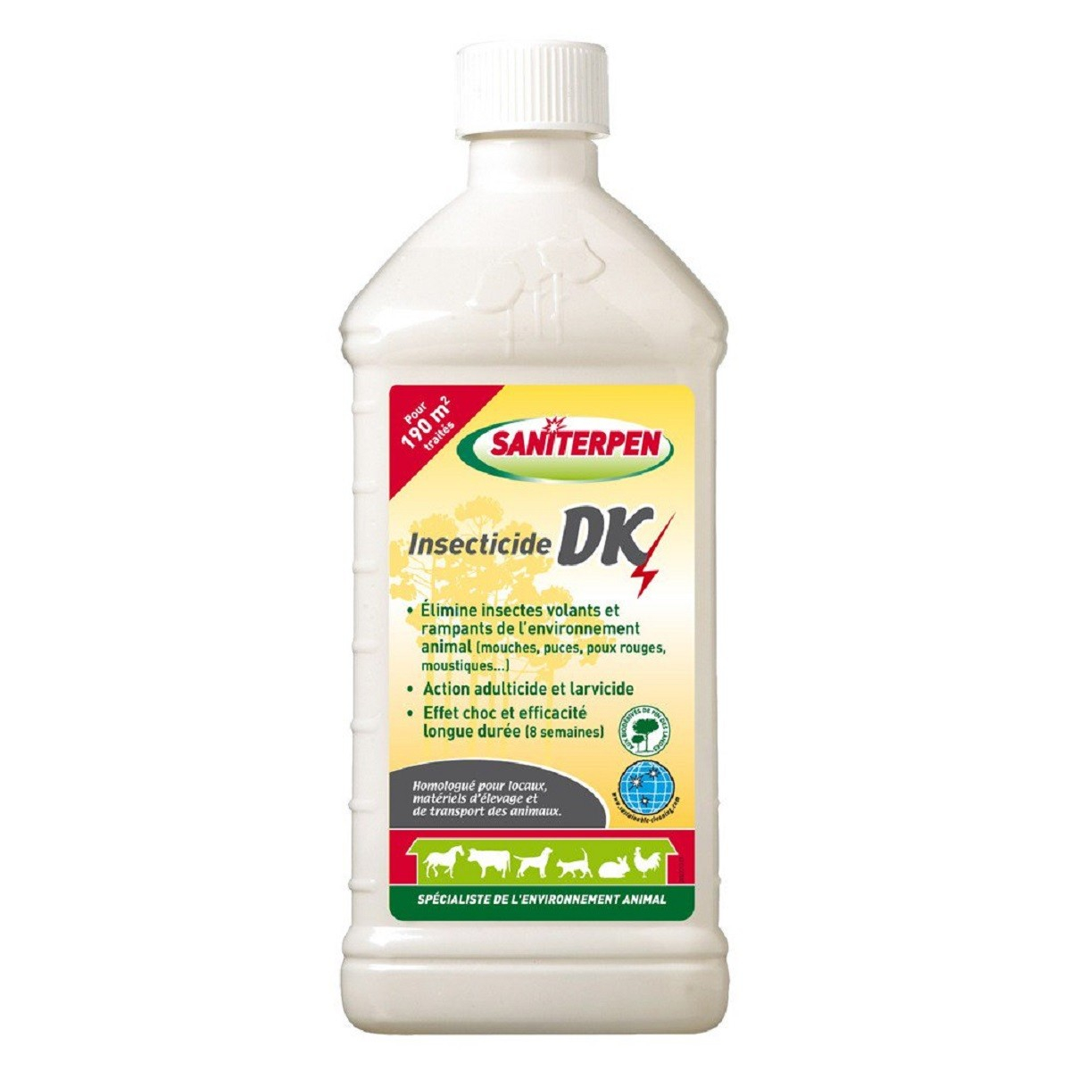 Insetticida DK Saniterpen - 3x60 ml, 1 ou 5 L.