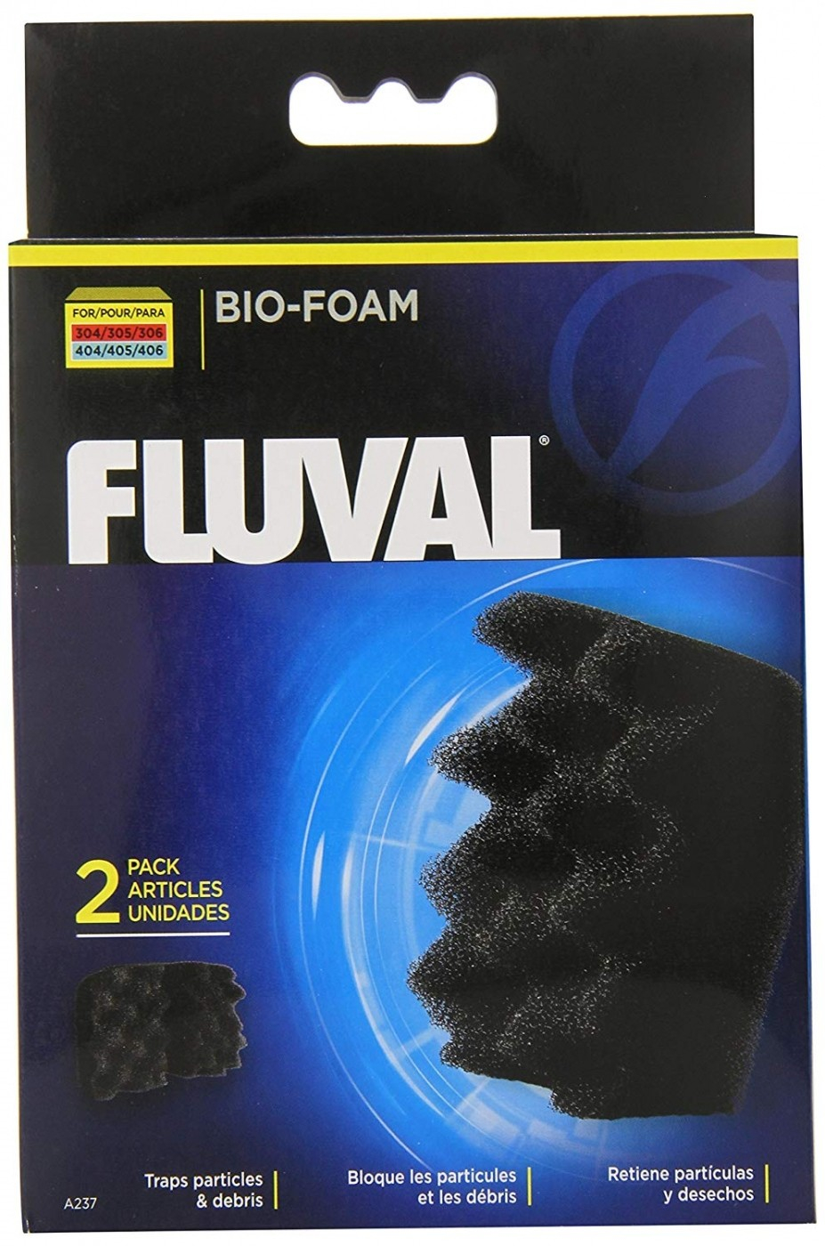Blocchi di spugna Bio-Foam Fluval, pacco da 2 per filtri fluval 304, 305, 306, 404, 405 e 406