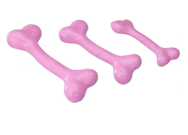 Bones Pink strawberry - Botvormig speelgoed met aardbeiensmaak