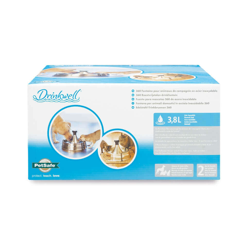Drinkwell Inox 360°- 3,8L - Fonte para cães e gatos