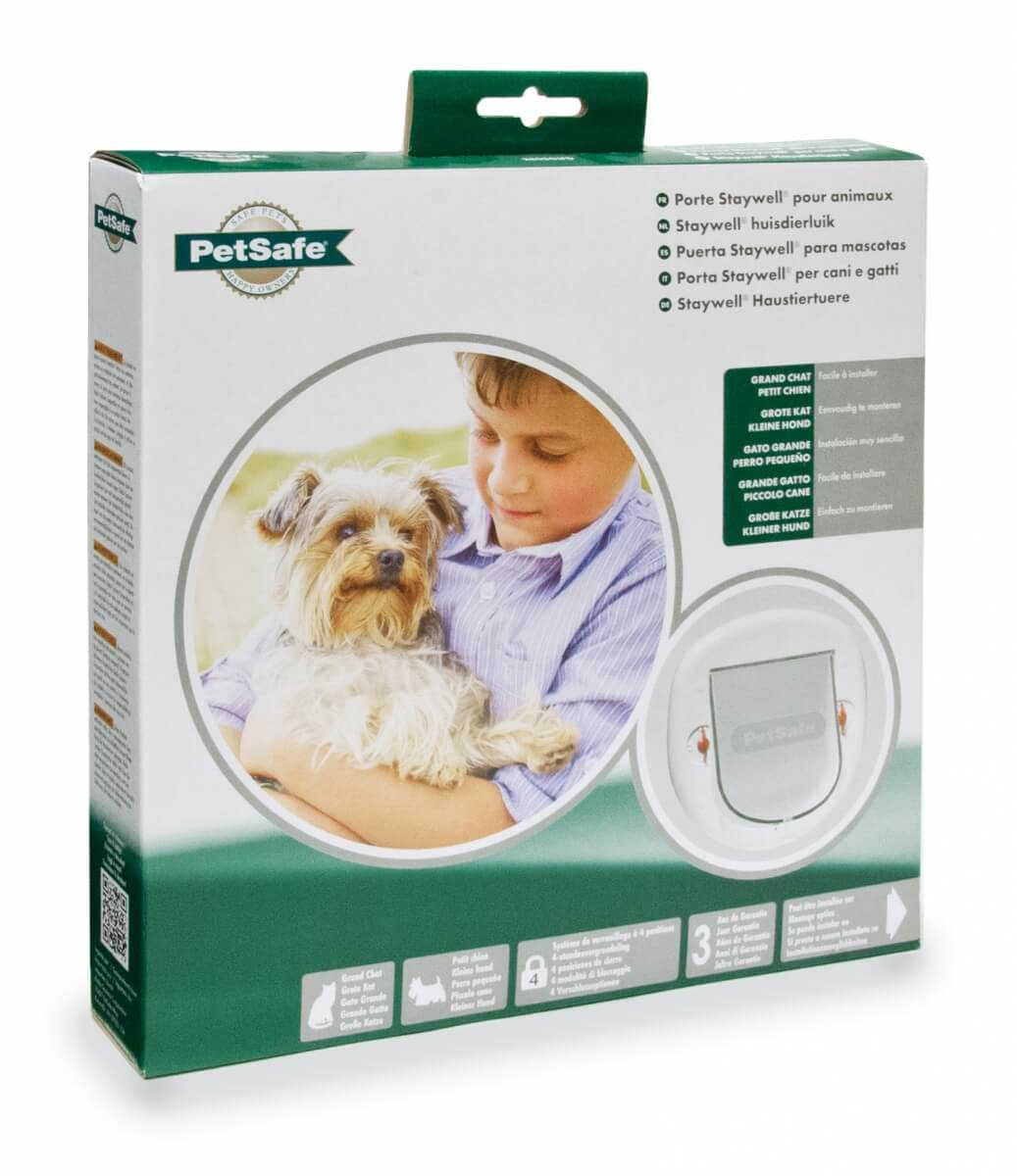 Porte Staywell 4 positions grand chat et petit chien 280SGIFD - Blanc