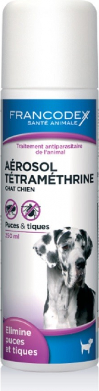 Francodex Aérosol Tetramethrine chat et chien 250ml