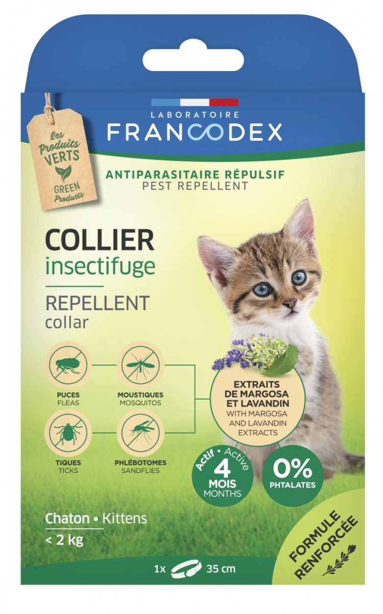 Francodex Collier Antiparasitaires Insectifuge - Efficace 4 mois 