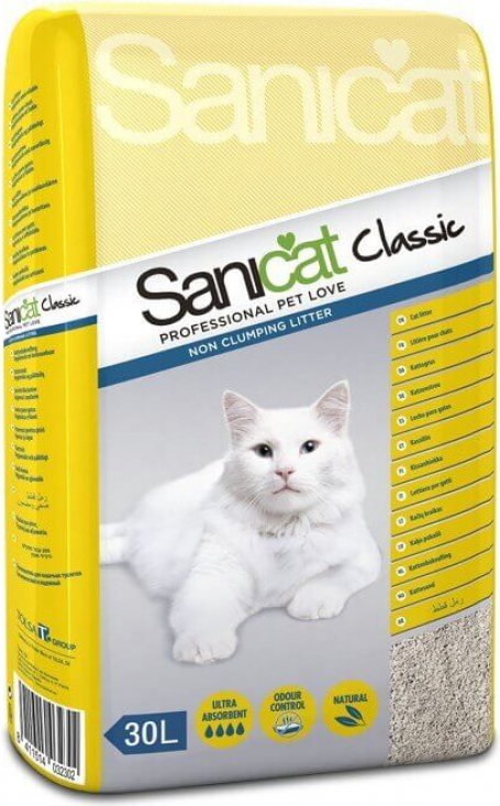 Litière chat minérale Sanicat Classic 30 L 