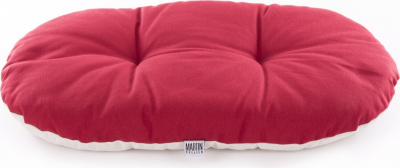 Coussin ovale rouge bicolore Martin Sellier