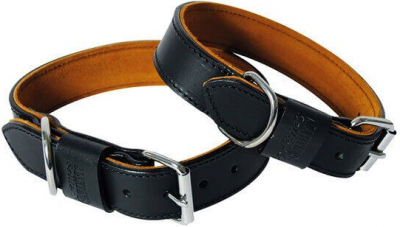 Lederhalsband TAN in schwarz