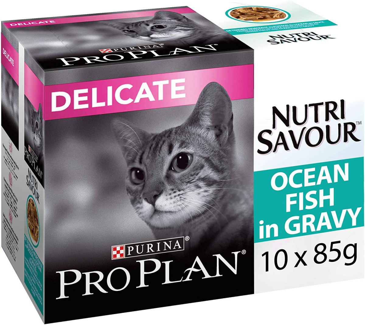 PRO PLAN NutriSavour Delicat Comida húmeda para gatos con pescado en salsa