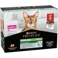 PRO PLAN NutriSavour Sterilised mit Rindfleisch in Sauce für sterilisierte Katzen