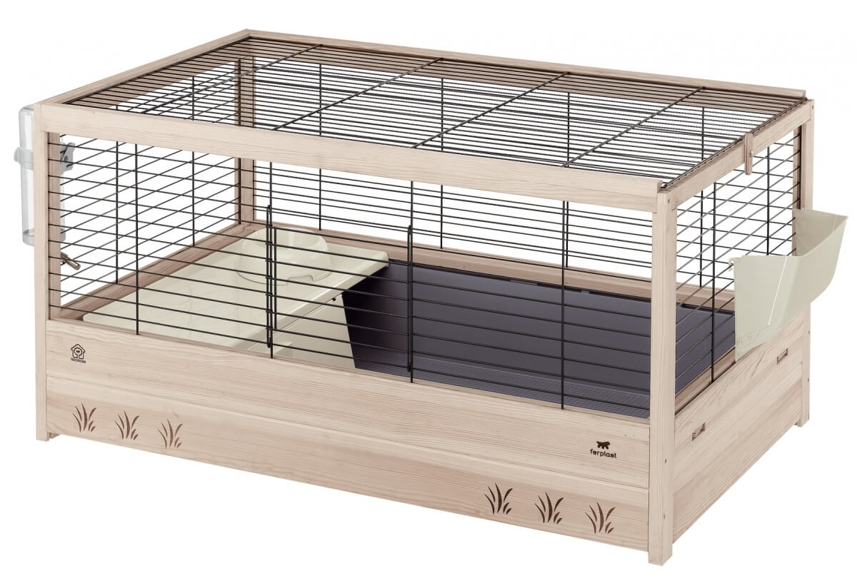 Cage en bois pour Lapin et Cochon d'Inde - 100 cm - Ferplast Arena 100