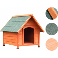 Caseta de madera para perros con techo a 2 aguas Zolia Akira