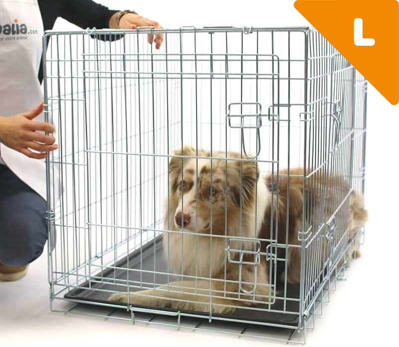 Cage de transport pour chien ZOLIA KODA avec fond plastique noir