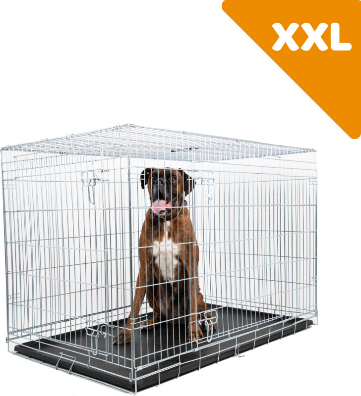 Cage de transport pliable pour chien ZOLIA KODA avec fond plastique noir