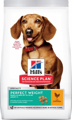 Hill's Science Plan Canine Perfect Weight Adult Small & Mini croquettes pour chien de petite taille au poulet